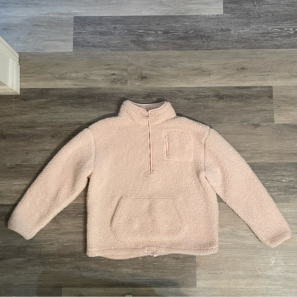 🐻‍❄️🩰 Baby Pink Sherpa Pullover XL - Picture 6 of 8